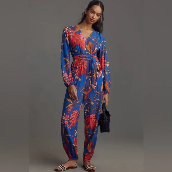 Farm Rio x Anthropologie Tropical Jumpsuit Size XS NWT - Picture 3 of 17